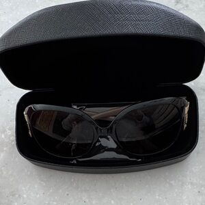 Salvatore Ferragamo Black Sunglasses with Gold Accents